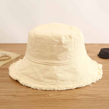 Women Cotton Bucket Hats Female Summer Autumn Sunscreen Fisherman Cap Outdoor Beach Sun Hat