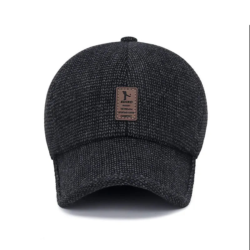 Men Warm Thick Baseball Caps Male Autumn Winter Sport Visors Snapback Earflaps Dad Cap Hat - Thick