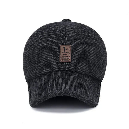 Men Warm Thick Baseball Caps Male Autumn Winter Sport Visors Snapback Earflaps Dad Cap Hat - Thick