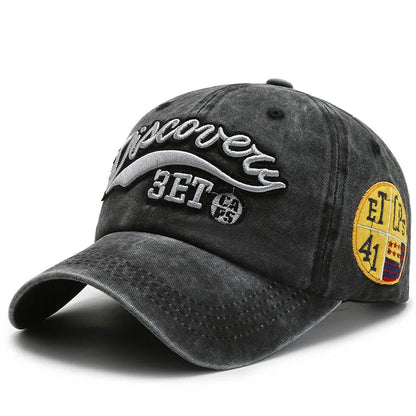 Autumn Women S Men Baseball Cap Solid Color Rebound Letter Embroidery Retro Sun Hat Outdoor Cotton
