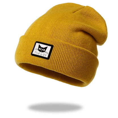 Women Men Knitted Beanie Hat Cap Autumn Winter Male Lady Casual Embroidered Boy Girl