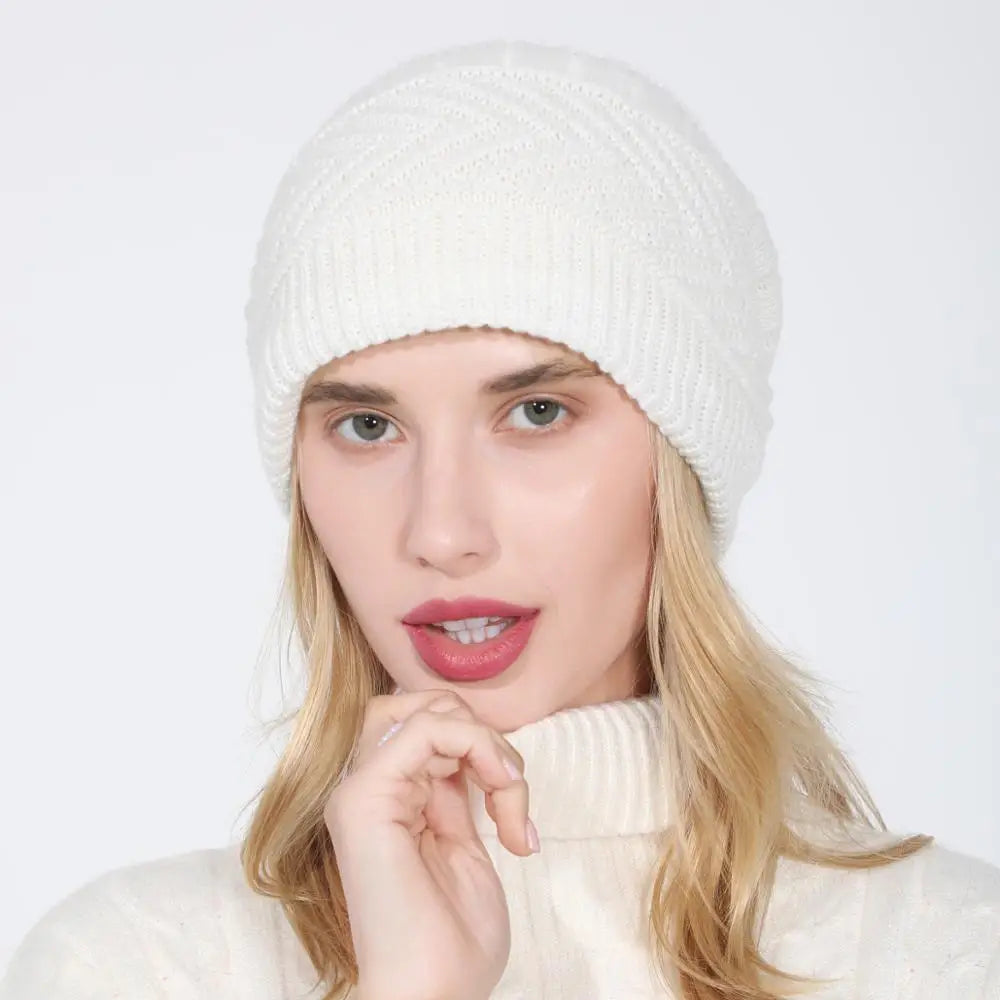 Women Stretchy Knitted Skullies Beanies Hat Solid Snood Scarf Warm Beanie Womem Autumn Winter Female