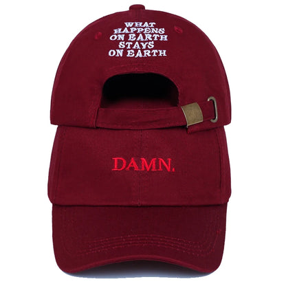 Unisex Spring Summer Damn Hats Embroidered Earth Dad Hat Hip Hop Cap Kendrick Lamar Rapper Snapback