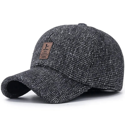 Men Warm Thick Baseball Caps Male Autumn Winter Sport Visors Snapback Earflaps Dad Cap Hat - Thick