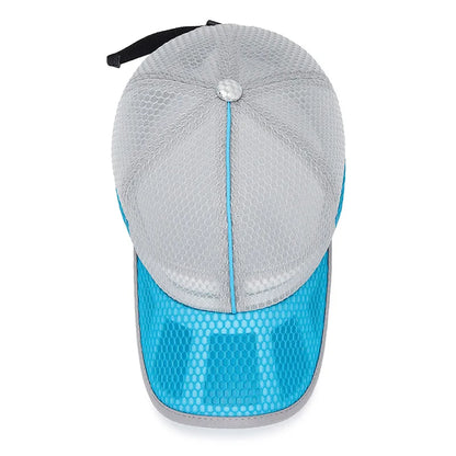 Summer Children Kids Cute Baseball Cap Solid Breathable Snapback Hat Outdoor Cool Mesh Boy Girl Sun