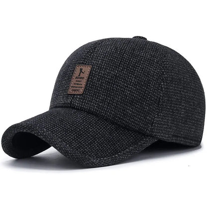 Men Warm Thick Baseball Caps Male Autumn Winter Sport Visors Snapback Earflaps Dad Cap Hat - Thick