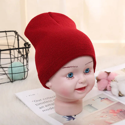 Kids Baby Solid Color Warm Soft Beanies Cap Hat Spring Autumn Winter Newborn Toddler Infant Knitted