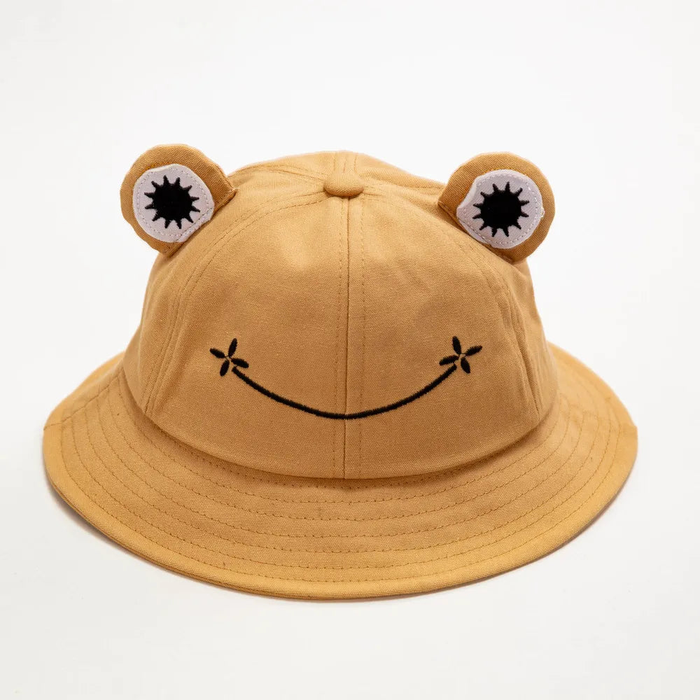 2020 New Fashion Frog Bucket Hat for Women Summer Autumn Plain Women Panama Outdoor Hiking Beach Fishing Cap Sunscreen Female