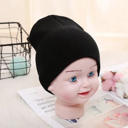 Kids Baby Solid Color Warm Soft Beanies Cap Hat Spring Autumn Winter Newborn Toddler Infant Knitted