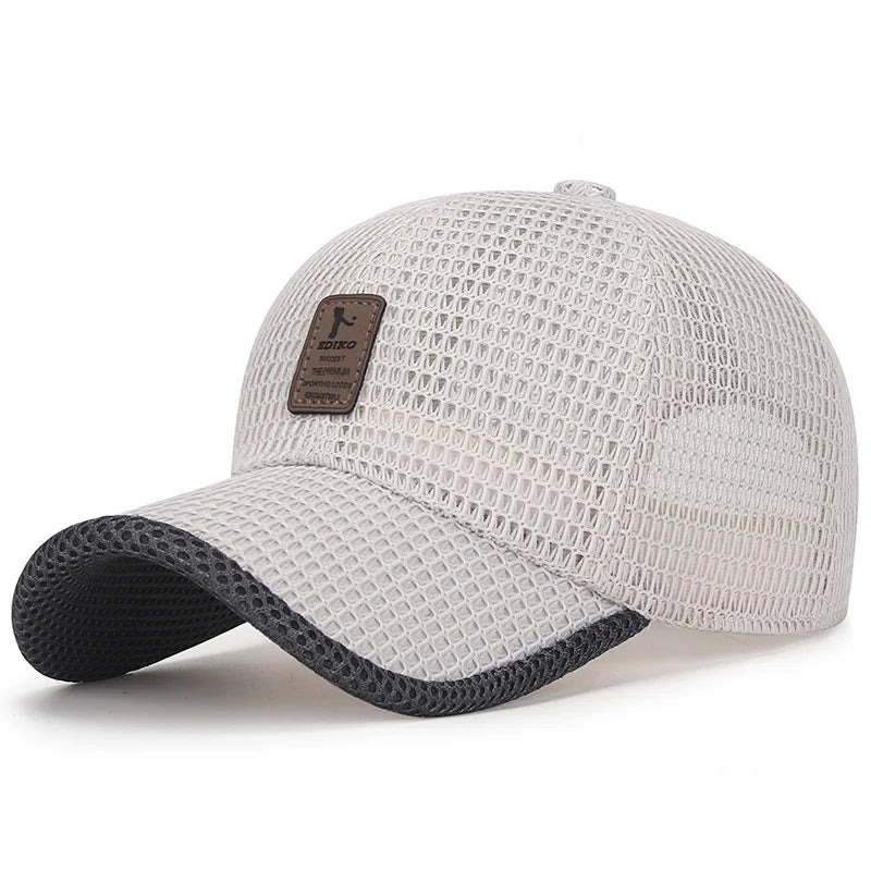 Summer Unisex Men Fishing Baseball Caps Women Breathable Mesh Snapback Hats Black Casual Sport Cap