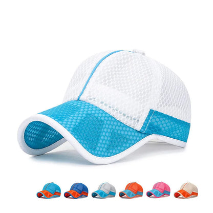 Summer Children Kids Cute Baseball Cap Solid Breathable Snapback Hat Outdoor Cool Mesh Boy Girl Sun