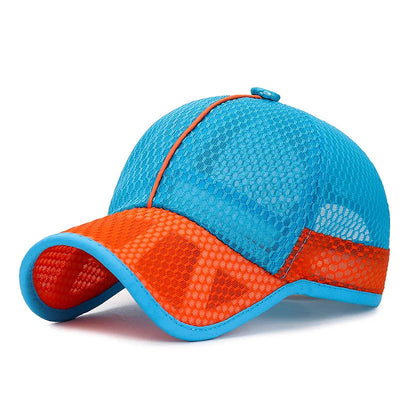 Summer Children Kids Cute Baseball Cap Solid Breathable Snapback Hat Outdoor Cool Mesh Boy Girl Sun