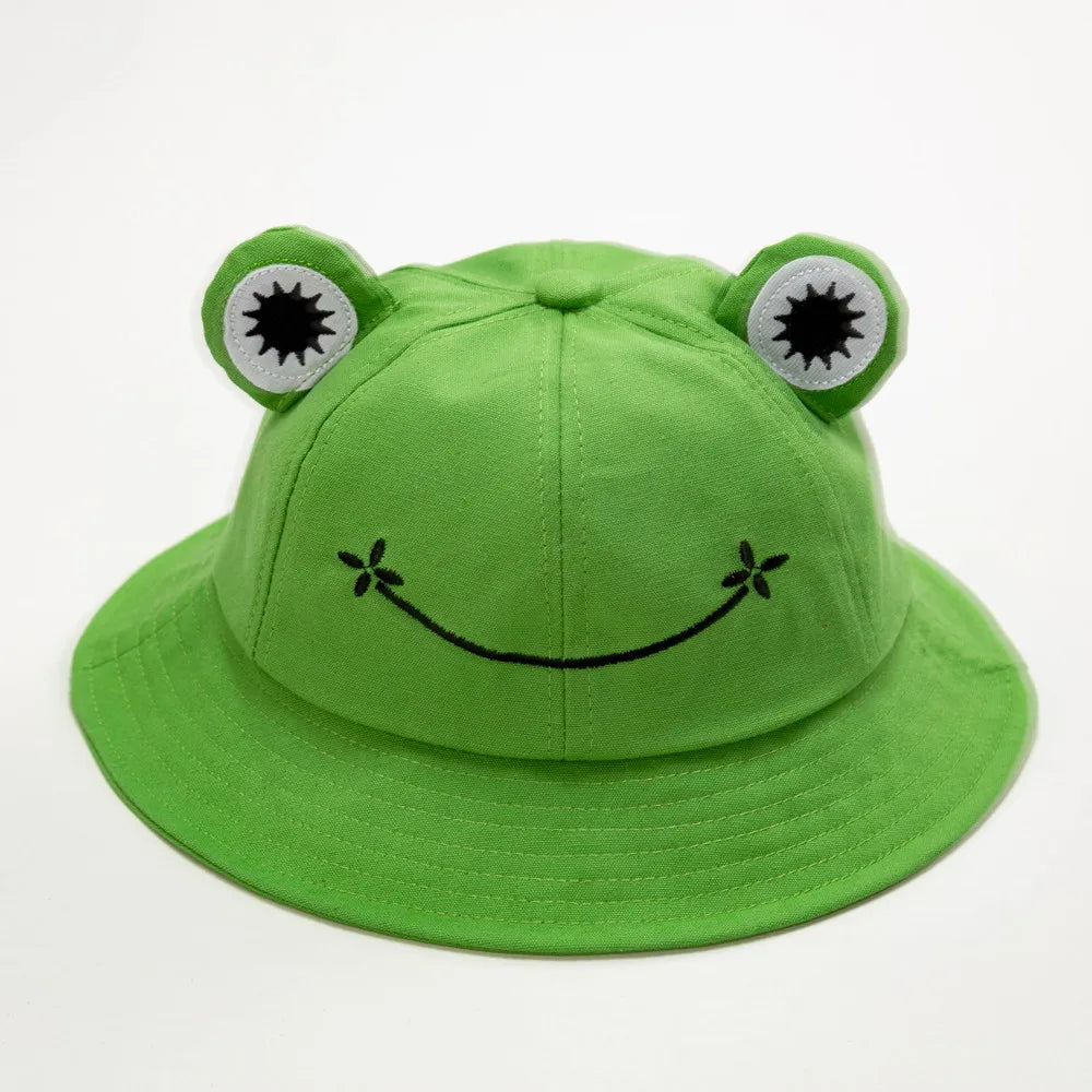 2020 New Fashion Frog Bucket Hat for Women Summer Autumn Plain Women Panama Outdoor Hiking Beach Fishing Cap Sunscreen Female