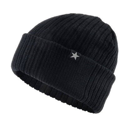 Winter Hats For Men Knitted Wool Solid Color Beanie Hat Men's Warm Skullies Cap Knitting Doulbe Layer Thick Outdoor Ski Bonnet