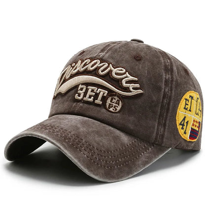 Autumn Women S Men Baseball Cap Solid Color Rebound Letter Embroidery Retro Sun Hat Outdoor Cotton