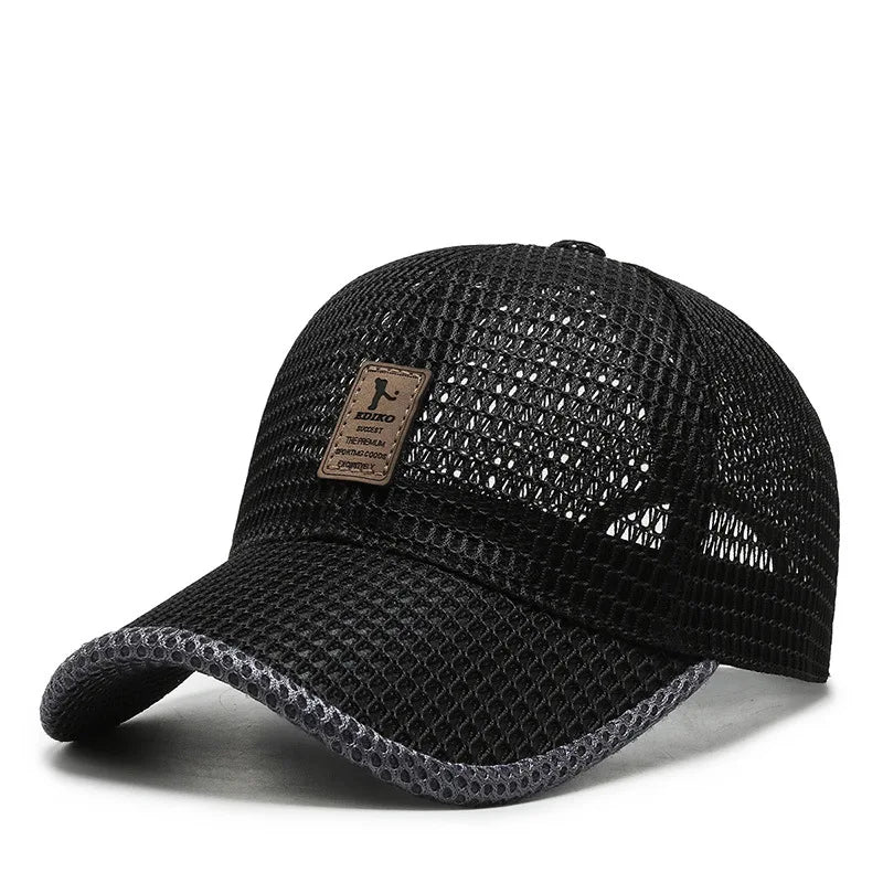 Summer Unisex Men Fishing Baseball Caps Women Breathable Mesh Snapback Hats Black Casual Sport Cap