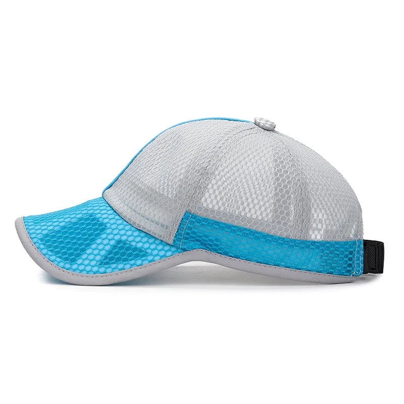 Summer Children Kids Cute Baseball Cap Solid Breathable Snapback Hat Outdoor Cool Mesh Boy Girl Sun