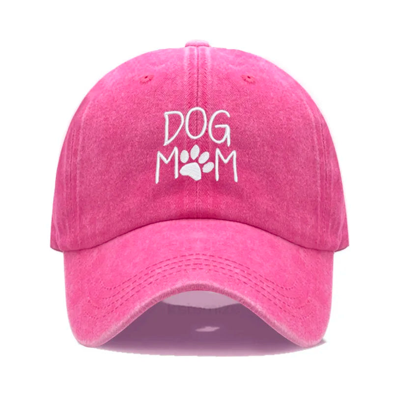 Dog Mom Embroidered Baseball Cap Women Men Adjustable Soft Cotton Dad Hat Unisex Classic Golf Caps