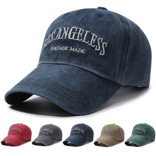 Vintage Distressed Los Angeless Embroidered Baseball Cap Soft Crown Adjustable Streetwear Unisex Hat