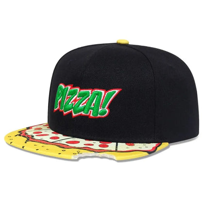 Unisex Eye Pizza Embroidery Hip-Hop Hats Spring Autumn Outdoor Adjustable Casual Baseball Caps