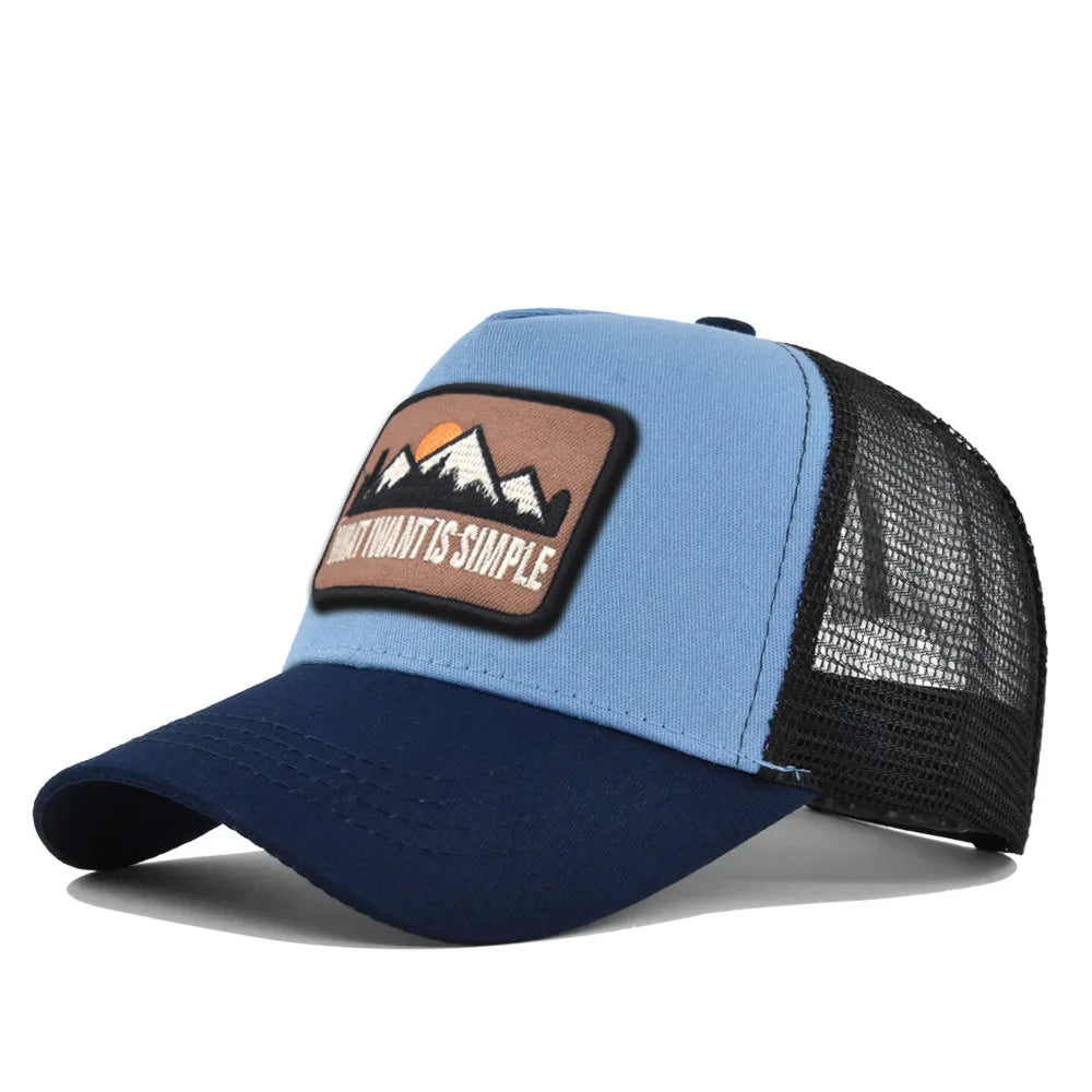 Embroidered Patch Breathable Baseball Caps Spring Summer Outdoor Adjustable Casual Hat Sunscreen Hip