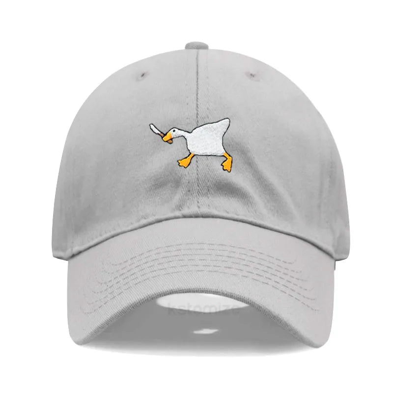 Unisex Dad Hat Embroidered Goose Pattern Fashionable Style Duckbill Cap Men Women