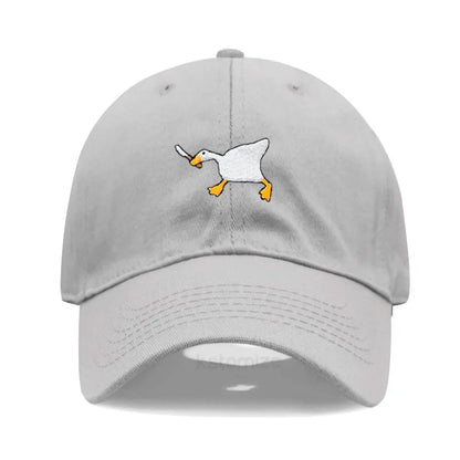 Unisex Dad Hat Embroidered Goose Pattern Fashionable Style Duckbill Cap Men Women