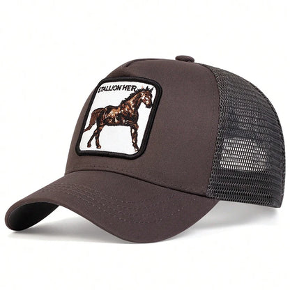 Unisex Horse Stallion Her Embroidery Baseball Net Caps Spring Summer Outdoor Adjustable Casual Hats
