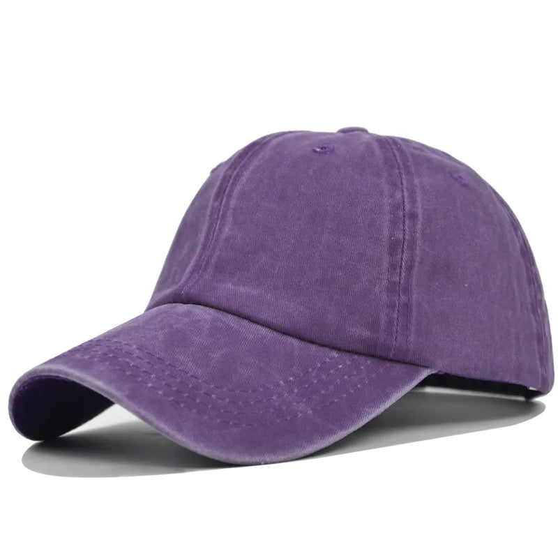 Vintage Washed Distressed Plain Baseball Cap - 100 Cotton Soft Top Unstructured Dad Hat - Soft