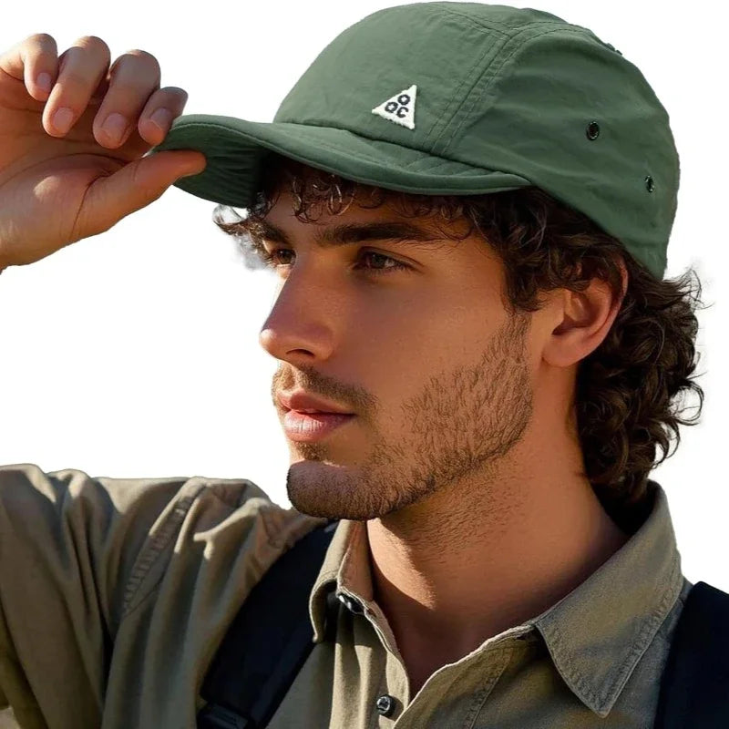 Summer Trucker Cap 5 Panel Baseball Caps Men Women Short Brim Dad Hats Flat Bill Casual Running Cap Sun Hat Couple's Cadet Cap