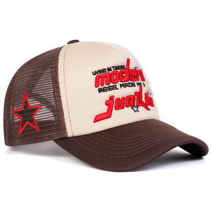 Unisex Modern Junkie Letter Embroidery Baseball Net Caps Spring Summer Outdoor Adjustable Casual