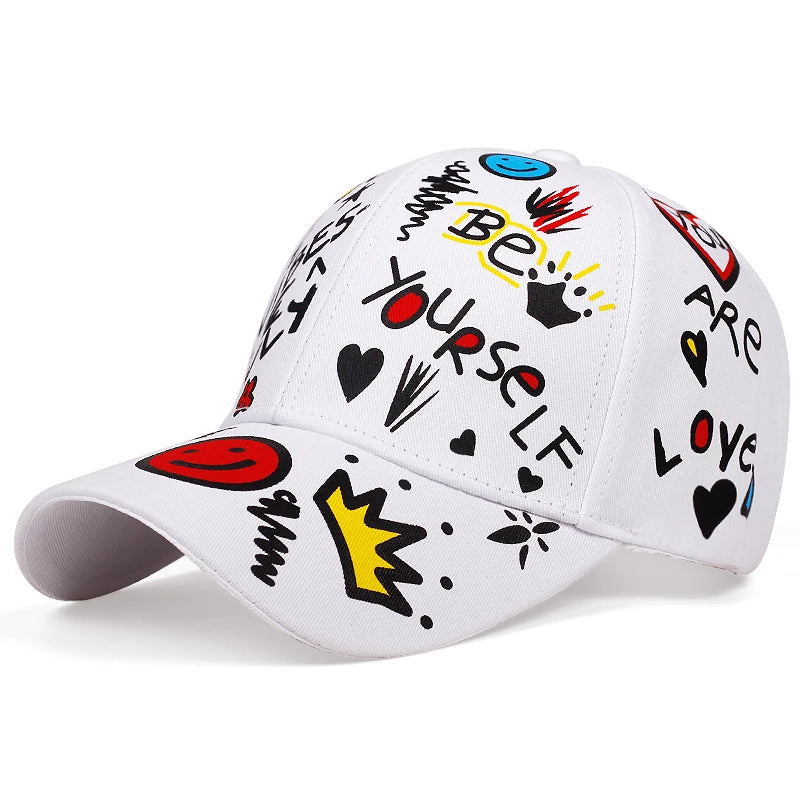 Letter Printing Graffiti Hip Hop Baseball Cap Outdoor Couple Universal Wild Sun Hat Sports Casual