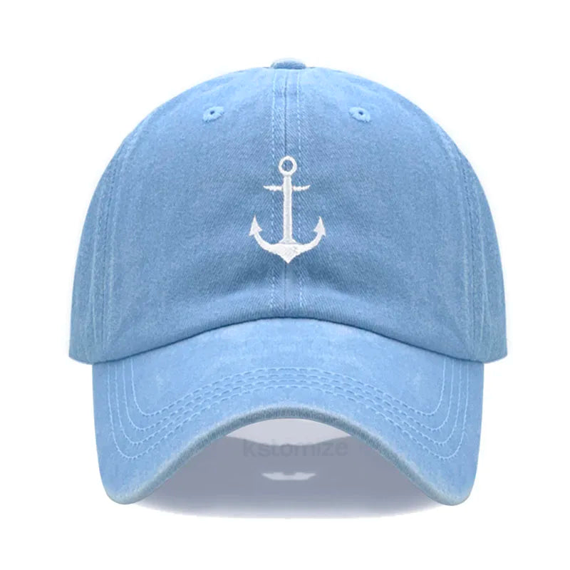 Anchor Embroidered Baseball Cap Women Men Adjustable Soft Washed Cotton Dad Hat Unisex Classic Golf