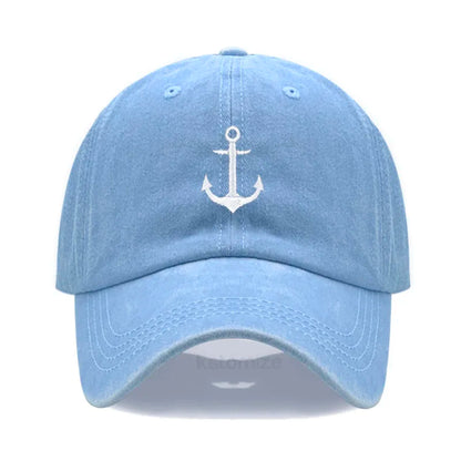 Anchor Embroidered Baseball Cap Women Men Adjustable Soft Washed Cotton Dad Hat Unisex Classic Golf