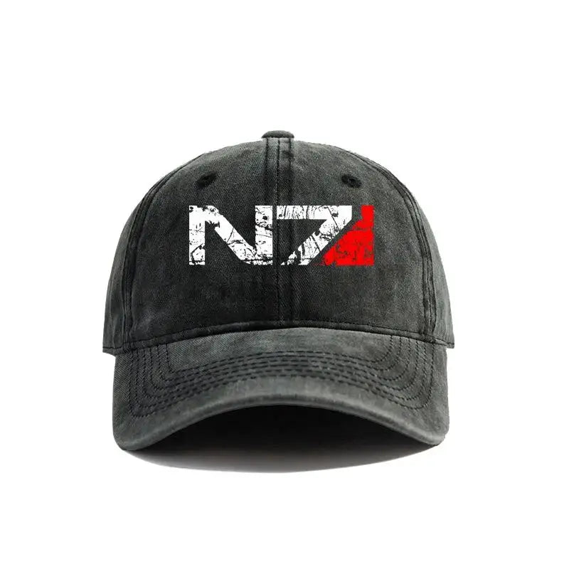 Mass Effect N7 Baseball Caps Distressed Hats Cap Men Women Retro Outdoor Summer Adjustable
