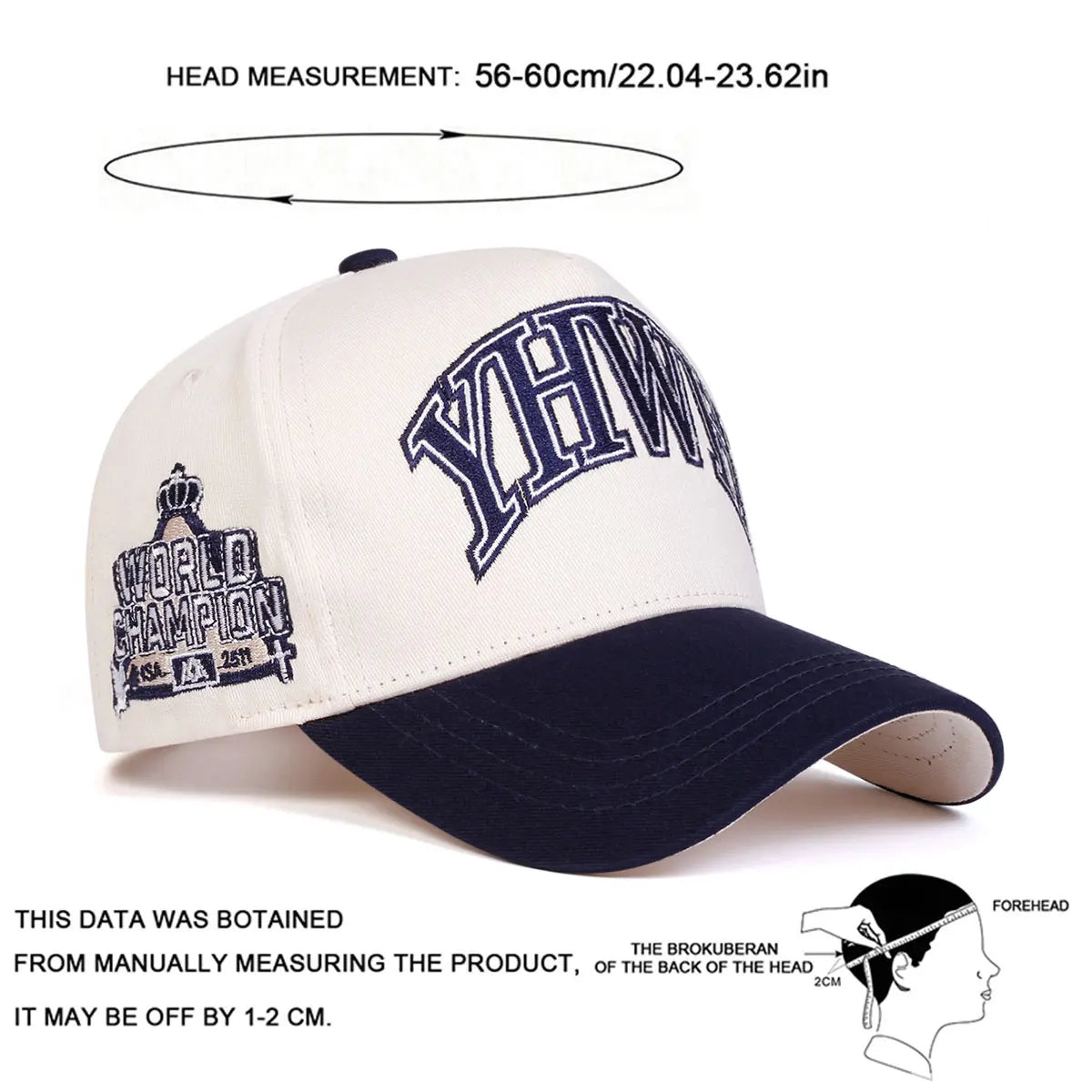 Unisex Yhwh Letter Embroidery Baseball Caps Spring Autumn Outdoor Adjustable Casual Hats Hip Hop Hat