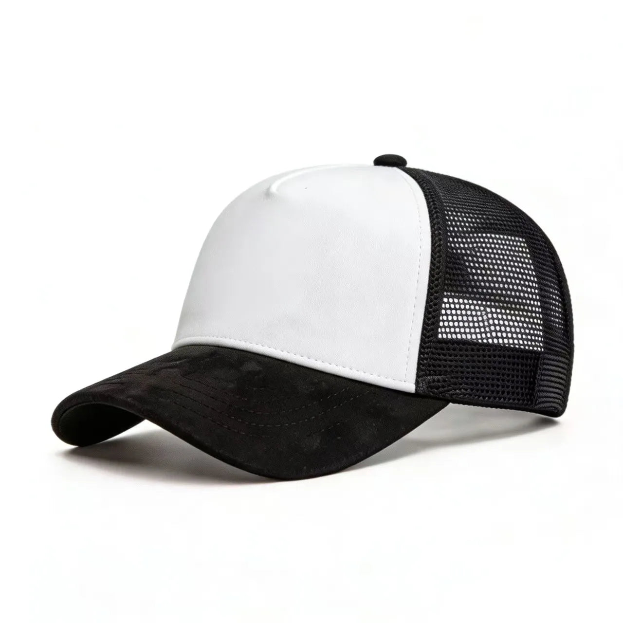 Summer Mesh Baseball Cap Women Men Solid Suede Patch Snapback Hat Casual Breathable Unisex Street