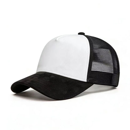 Summer Mesh Baseball Cap Women Men Solid Suede Patch Snapback Hat Casual Breathable Unisex Street