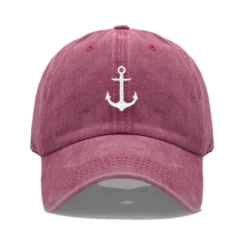 Anchor Embroidered Baseball Cap Women Men Adjustable Soft Washed Cotton Dad Hat Unisex Classic Golf
