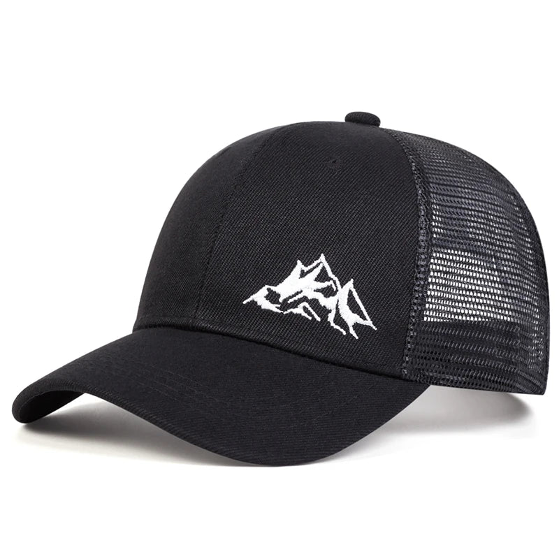 Unisex Mountain Range Embroidery Baseball Net Caps Spring Summer Outdoor Adjustable Casual Hats