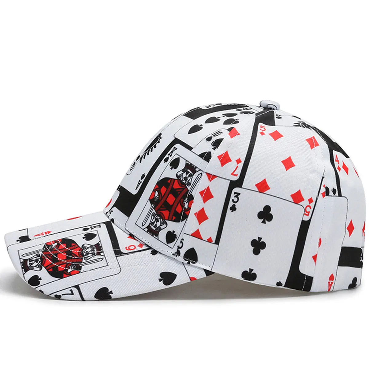 Unisex Poker Card Print Baseball Caps Spring Autumn Outdoor Adjustable Casual Hats Hip Hop Cap