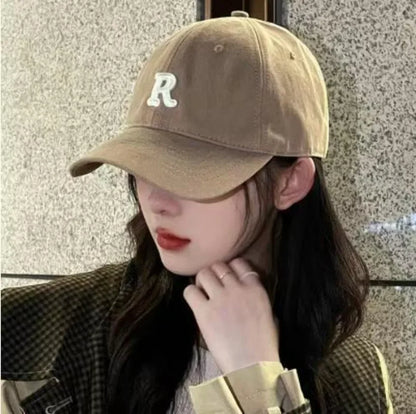 Large Head Circumference Baseball Cap Men S Women Dome Hat Soft Top 60 65cm Sun Protection Letter R