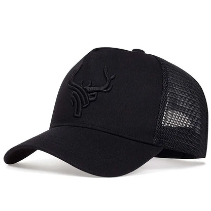 Unisex Animal Antlers Embroidery Baseball Net Caps Spring Summer Outdoor Adjustable Casual Hats