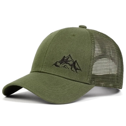 Unisex Mountain Range Embroidery Baseball Net Caps Spring Summer Outdoor Adjustable Casual Hats
