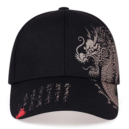 Unisex Golden Dragon Printing Baseball Caps Adjustable Casual Hats Spring Autumn Outdoor Sunscreen