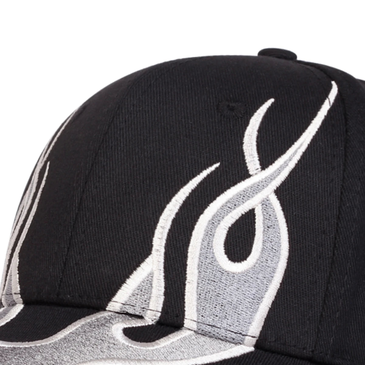 Unisex Flame Embroidery Baseball Caps Spring Autumn Outdoor Adjustable Casual Hats Hip Hop Hat