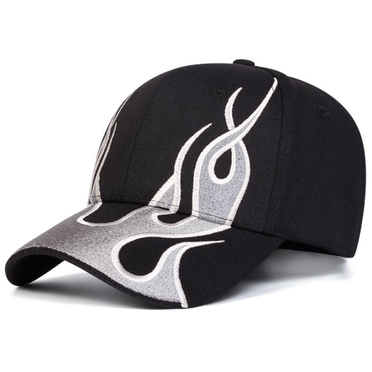 Unisex Flame Embroidery Baseball Caps Spring Autumn Outdoor Adjustable Casual Hats Hip Hop Hat