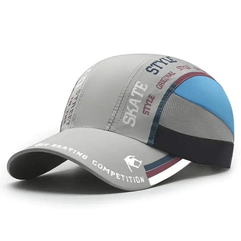 Summer Quick-Drying Hat Men's Print Stitching Baseball Cap, Outdoor Sports Visor, Women's Tennis Hat, Adjustable Sun Hat