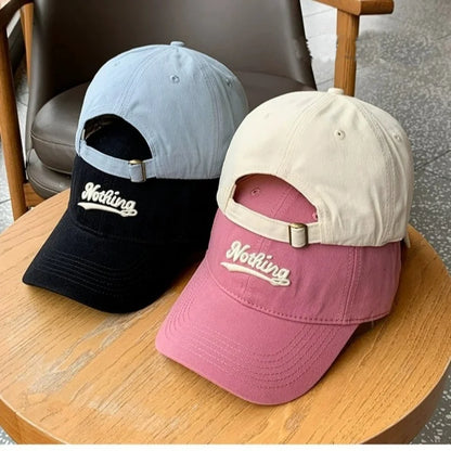 Letter Embroidery Baseball Hat Women Men Sunscreen Outdoor Sunshade Peaked Caps Solid Color Visors