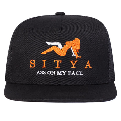 Unisex Sitya Letter Embroidery Hip-Hop Net Hats Spring Summer Outdoor Adjustable Casual Baseball